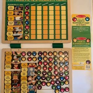 Magnetic Responsibility Chart by Melissa & Doug! 90 Magnets Included! Never Used